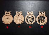 CHRISTMAS WOODEN TREE BAUBLE (NAME) - Laser Cutting Engraving Etching Brisbane