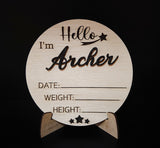 BABY BIRTH PLAQUE - Laser Cutting Engraving Etching Brisbane