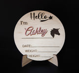 BABY BIRTH PLAQUE - Laser Cutting Engraving Etching Brisbane