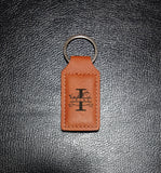 LEATHER NAME KEYRING