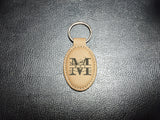 LEATHER NAME KEYRING