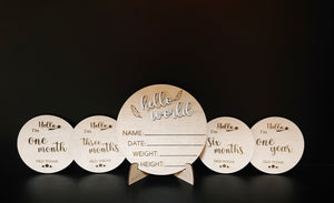 BABY BIRTH PLAQUE AND MILESTONE PLAQUE PACK - Laser Cutting Engraving Etching Brisbane